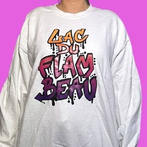 Vintage unique Wisconsin Graffiti Print Lac Du Flambeau Sweatshirt